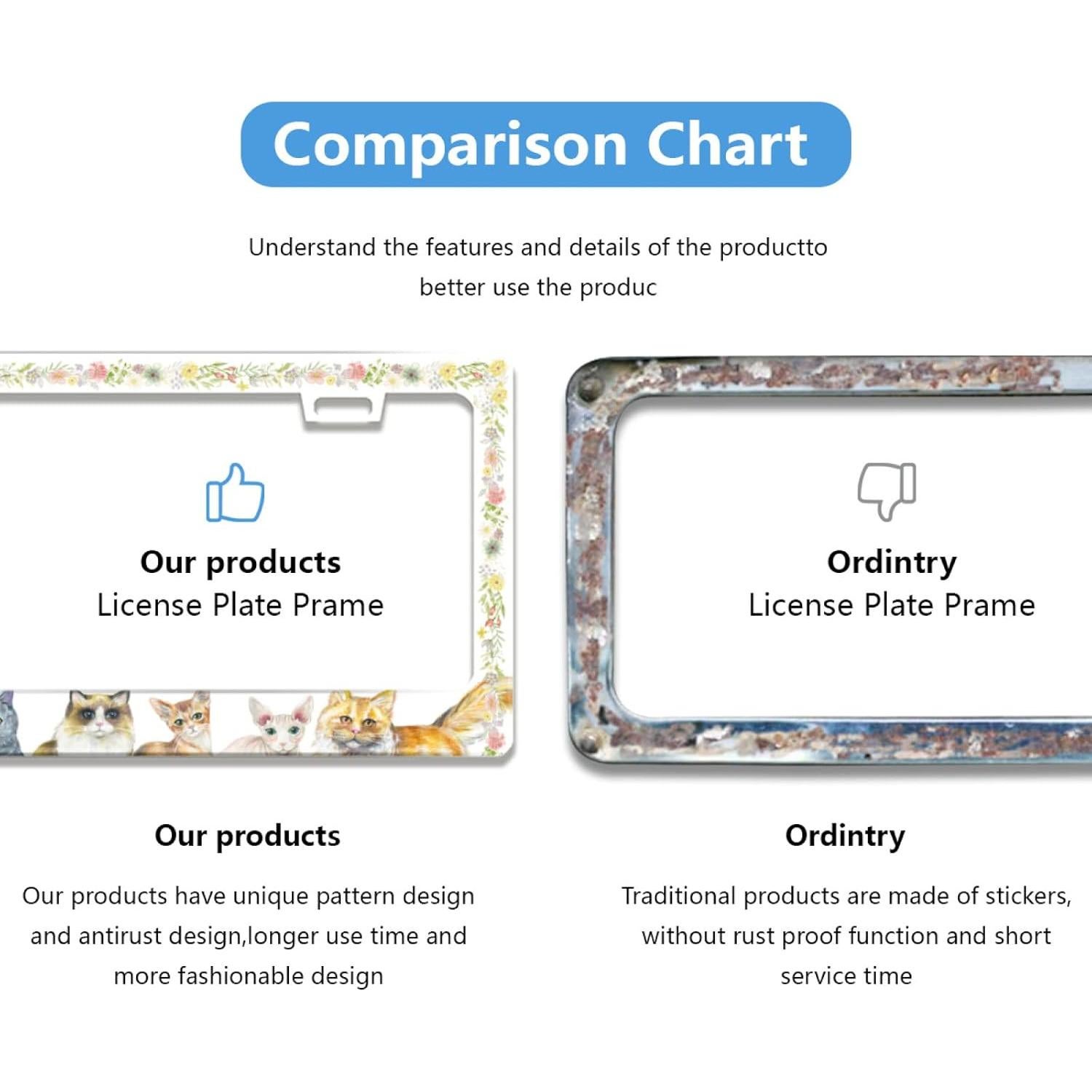 Marco de Placa de Licencia Acero Inoxidable Invincibleframe 30.99x16cm