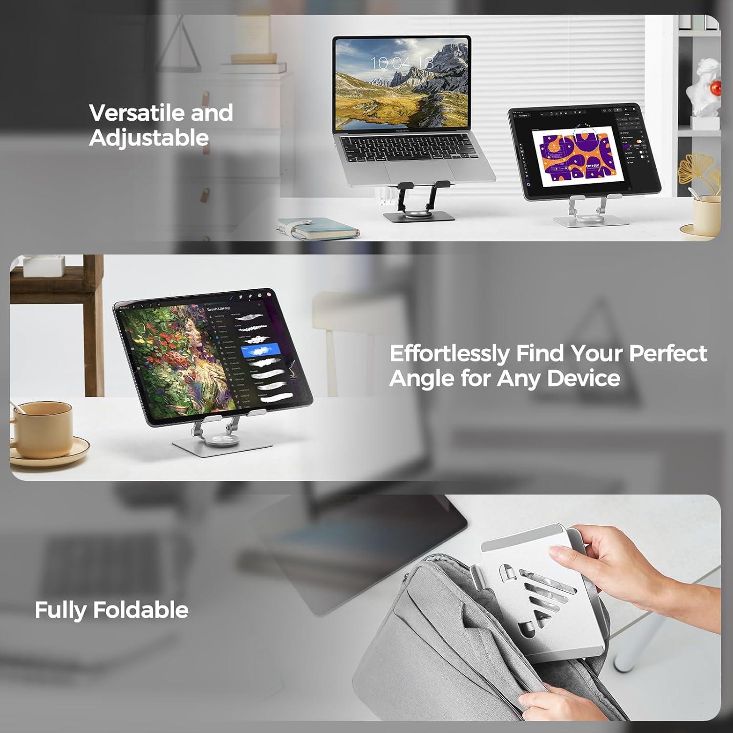 Soporte para Tablet SWAGKIND TS-Silver Ajustable y Plegable