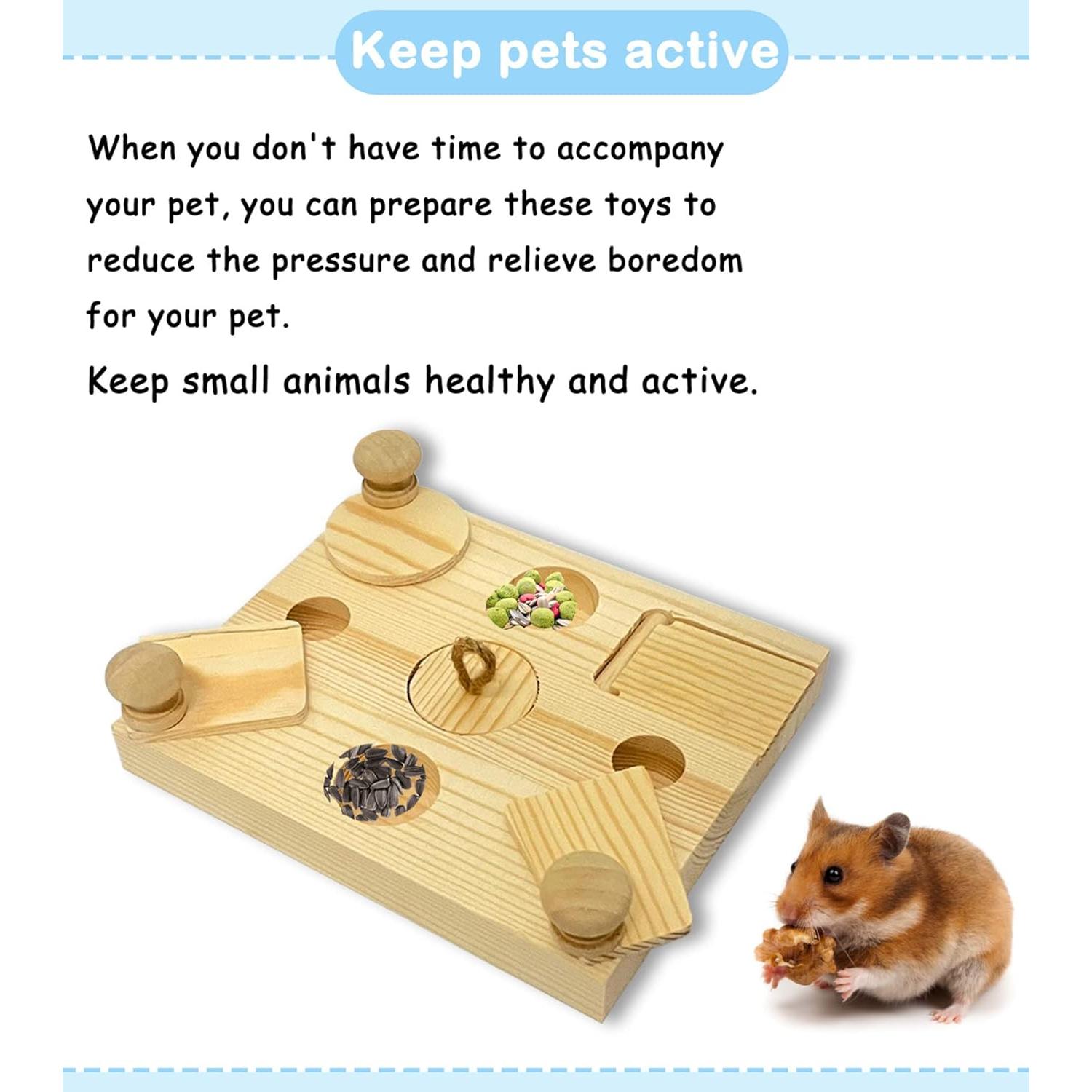 Juguete de Forrajeo de Madera MUYG para Hámster y Cobayas