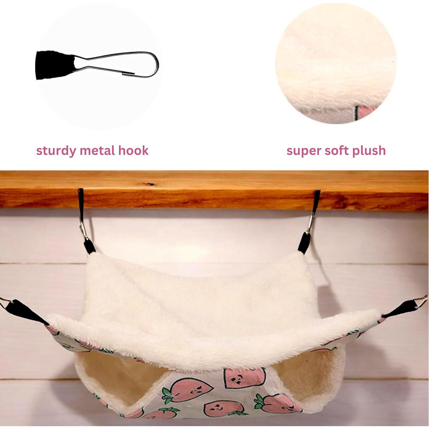 Hamaca para Cobayas y Hámsters Homedy Crafts Rosa 35.1x35.1cm