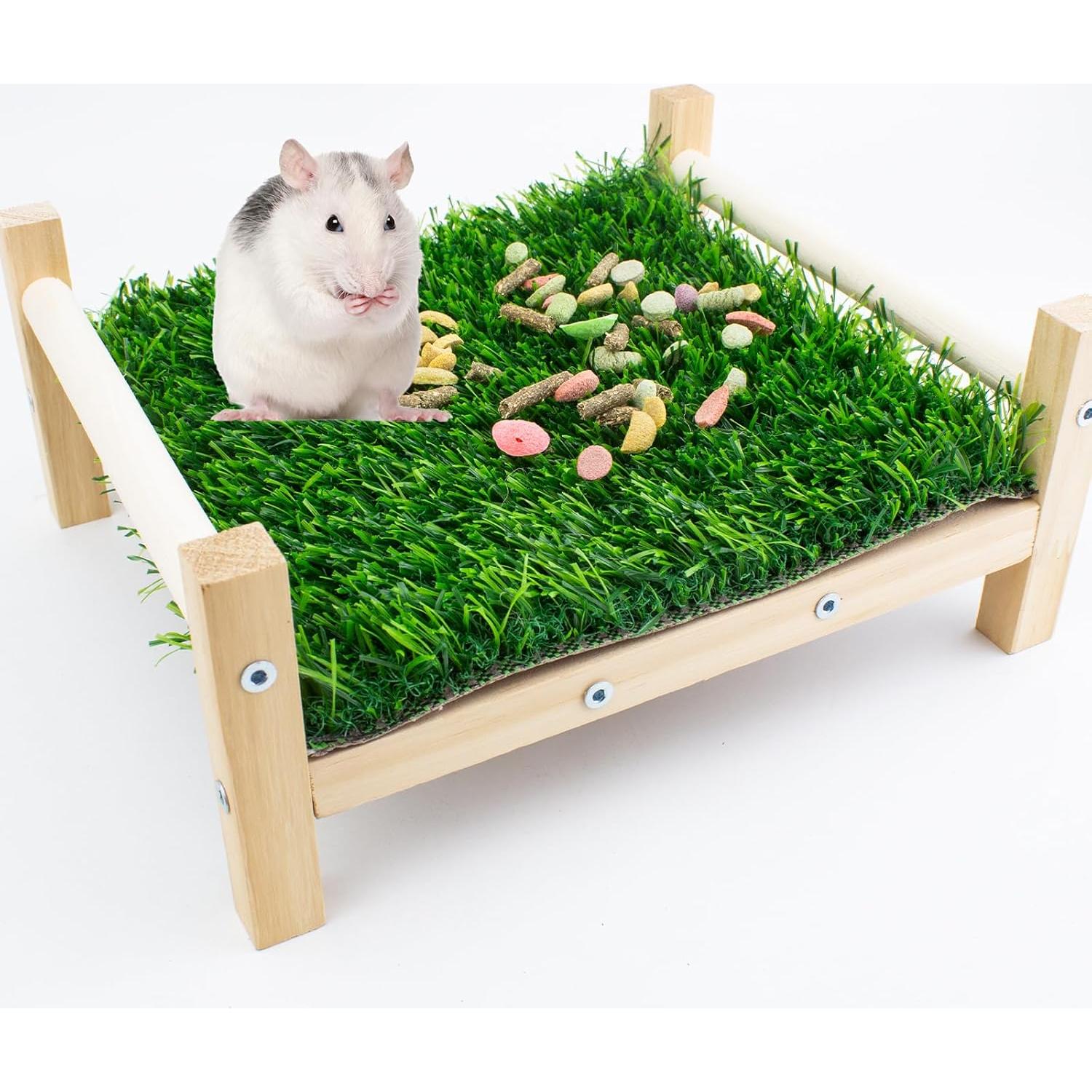Juguete de Forrajeo para Ratas FlidRunest - Madera y Hierba 23.1x19.8cm