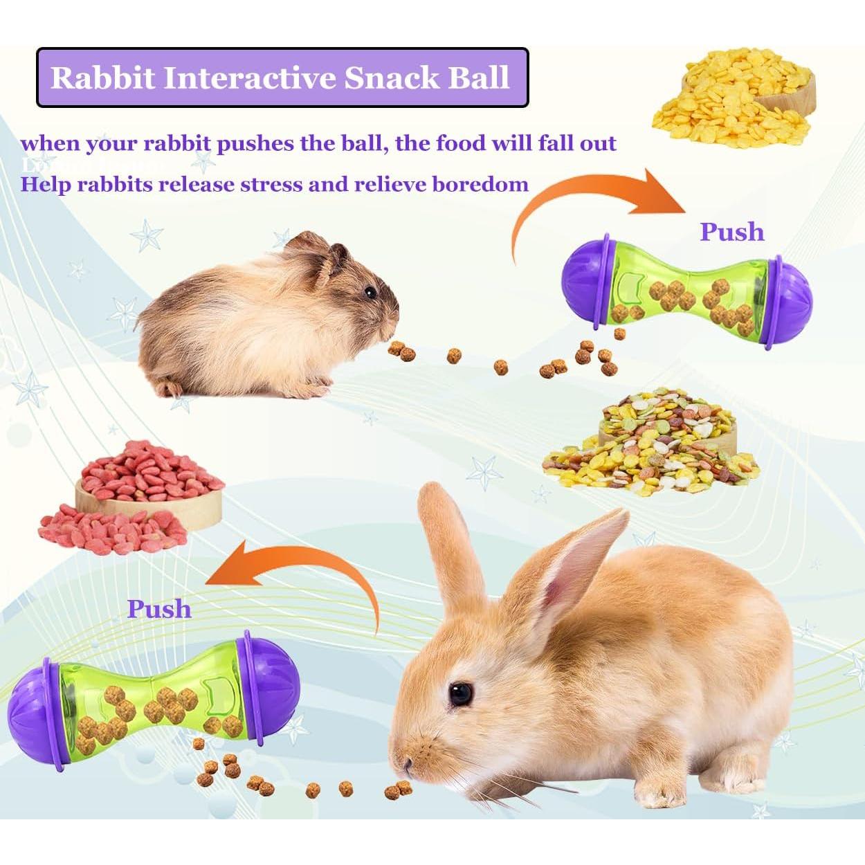 2 Piezas Juguetes Interactivos para Conejos HZAKXIN - Alimentador Lento
