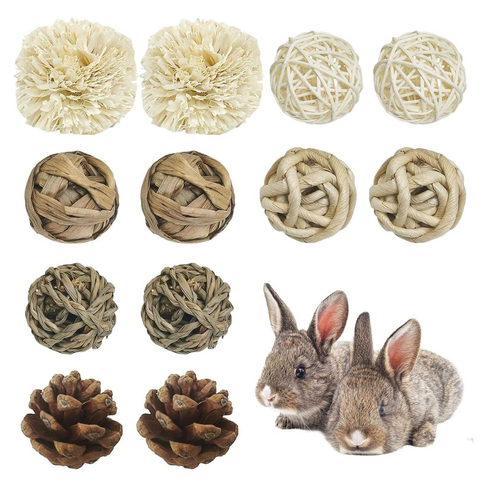 Bolas de Masticar Naturales Kathson para Conejos - 12 Piezas