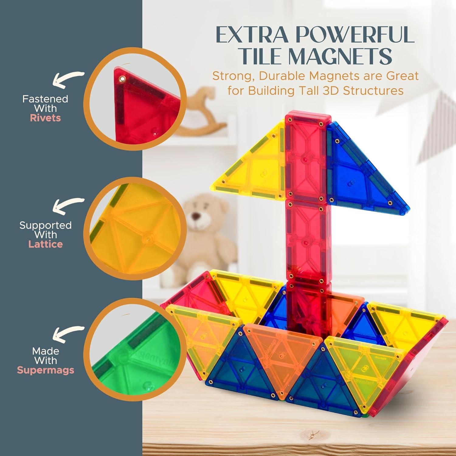 Playmags Set de Azulejos Magnéticos 100 Piezas para Niños 1-5 Años