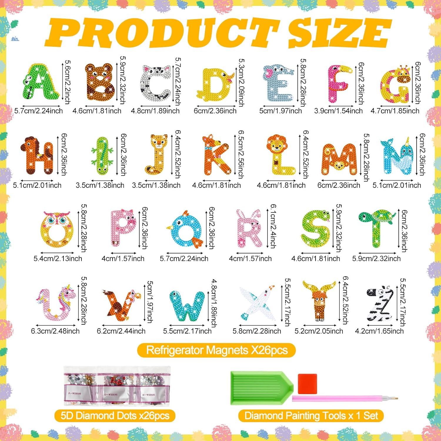 Set de 26 Imanes de Letras Animales Copkim para Nevera