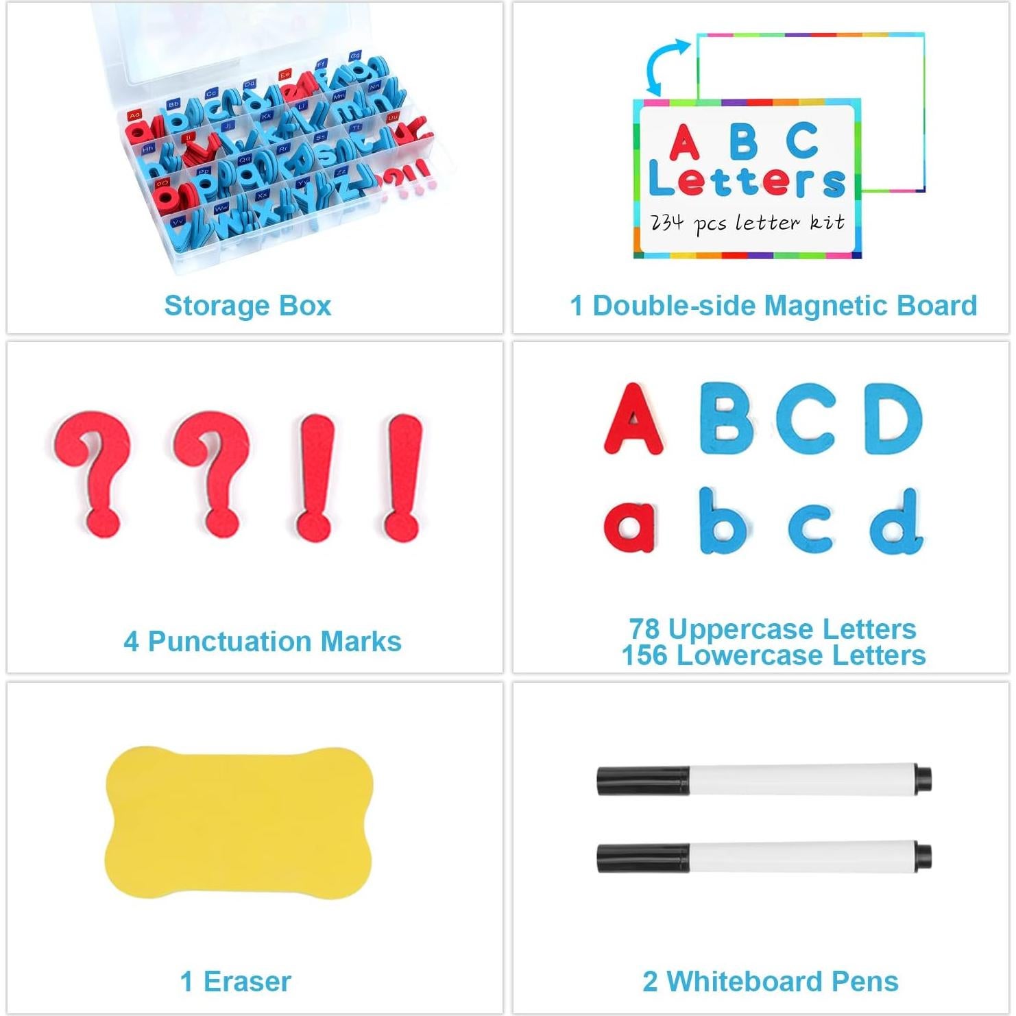 Kit de Letras Magnéticas RASSE 234 Piezas Alfabeto EVA