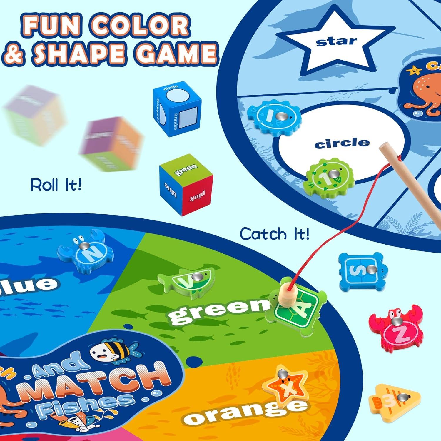 Juego de Pesca Magnética Plunack - Rompecabezas de Letras y Números