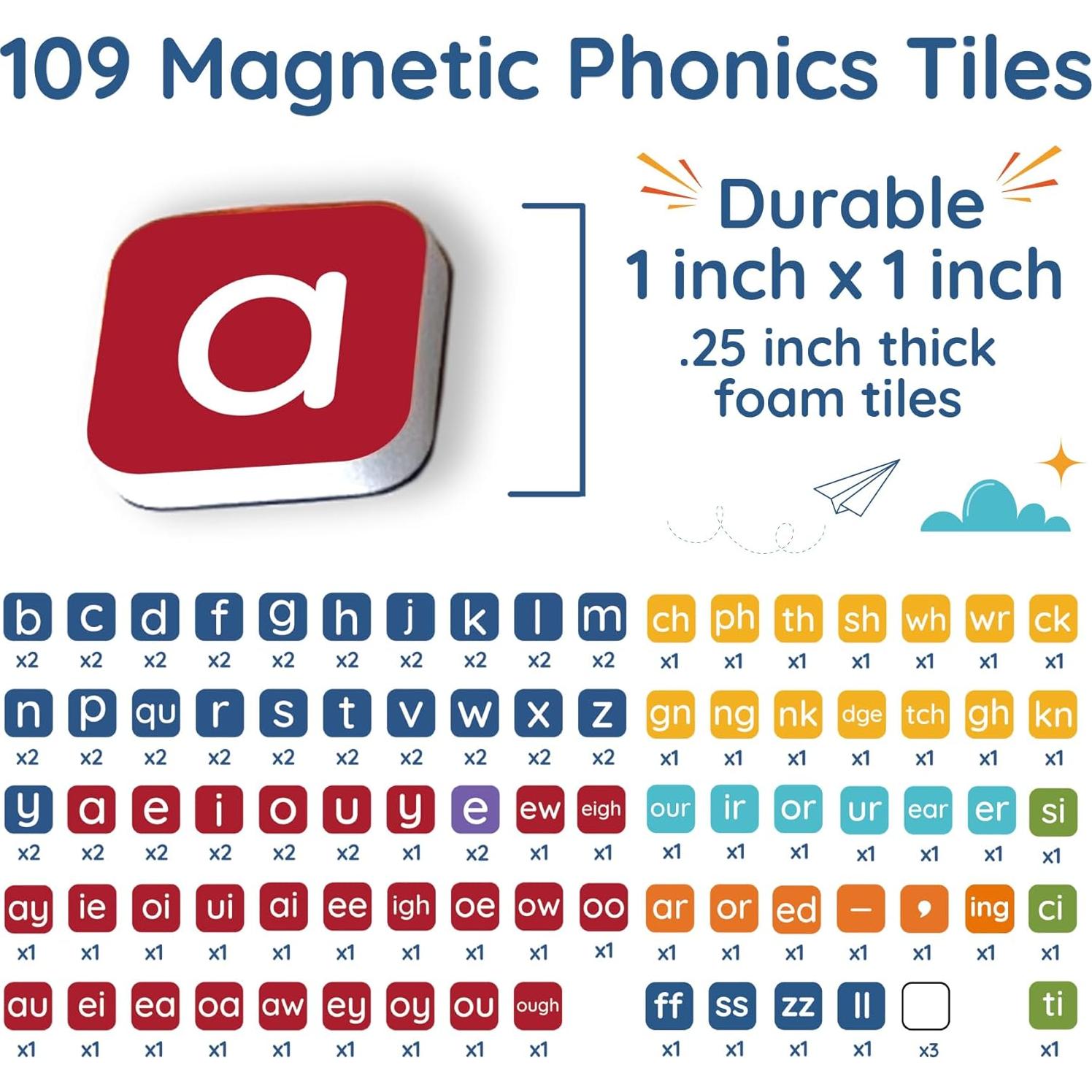 Azulejos de Letras Magnéticos Four Dublee - 109 Piezas