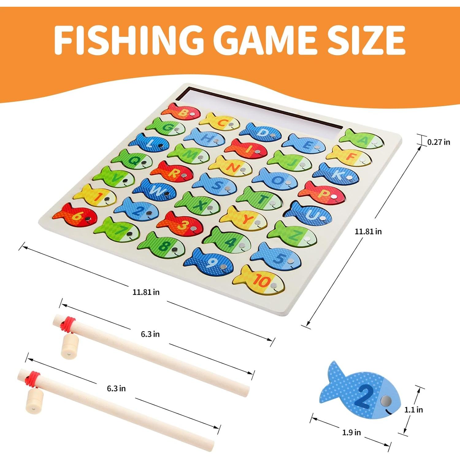 Juego de Pesca Magnético de Madera Diaodey para Niños 3+ Años