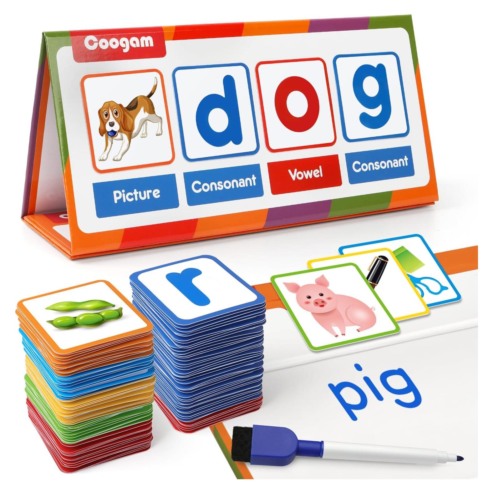 Juego Educativo Coogam Constructor de Palabras CVC 55 Tarjetas