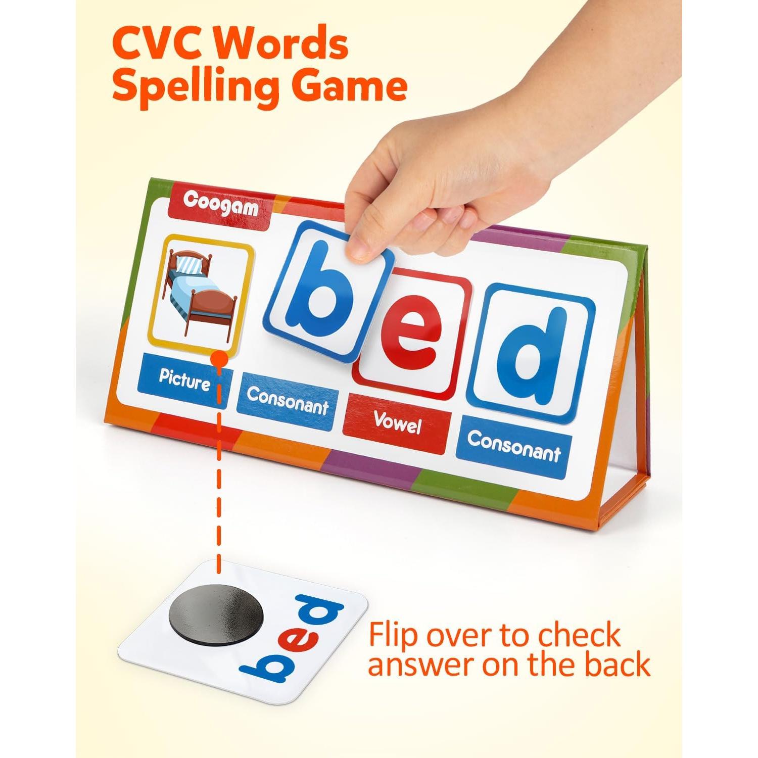 Juego Educativo Coogam Constructor de Palabras CVC 55 Tarjetas