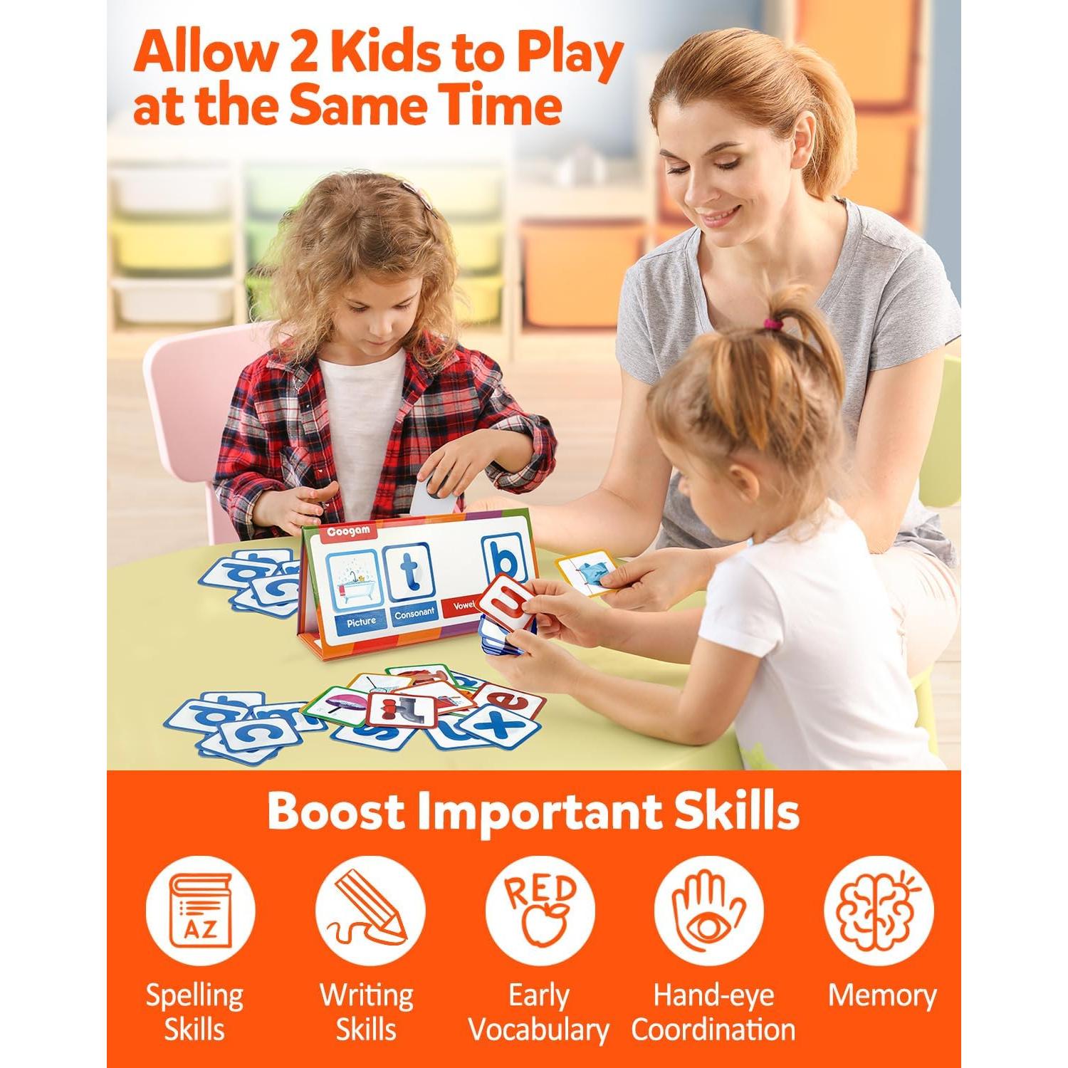 Juego Educativo Coogam Constructor de Palabras CVC 55 Tarjetas