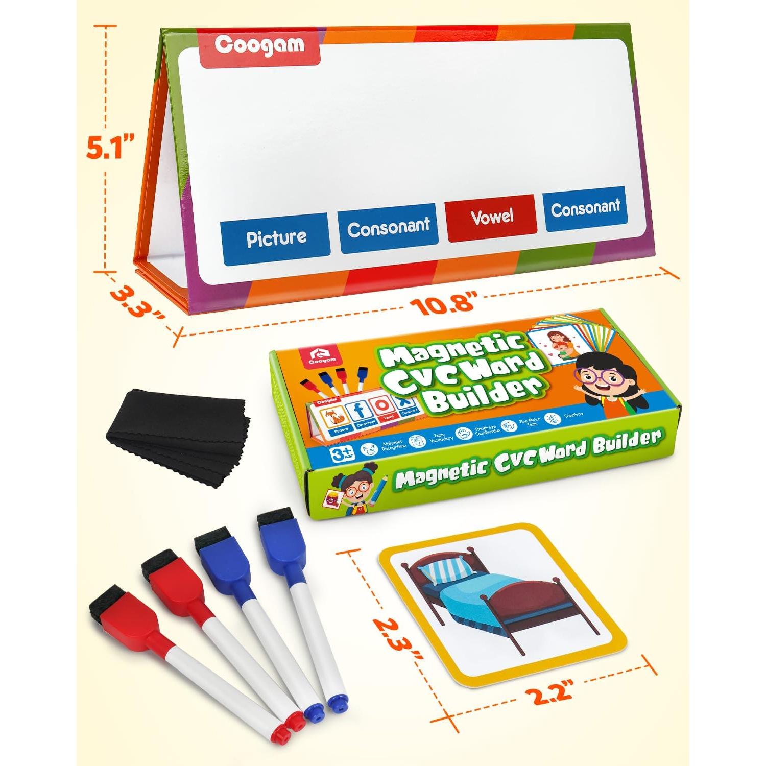Juego Educativo Coogam Constructor de Palabras CVC 55 Tarjetas