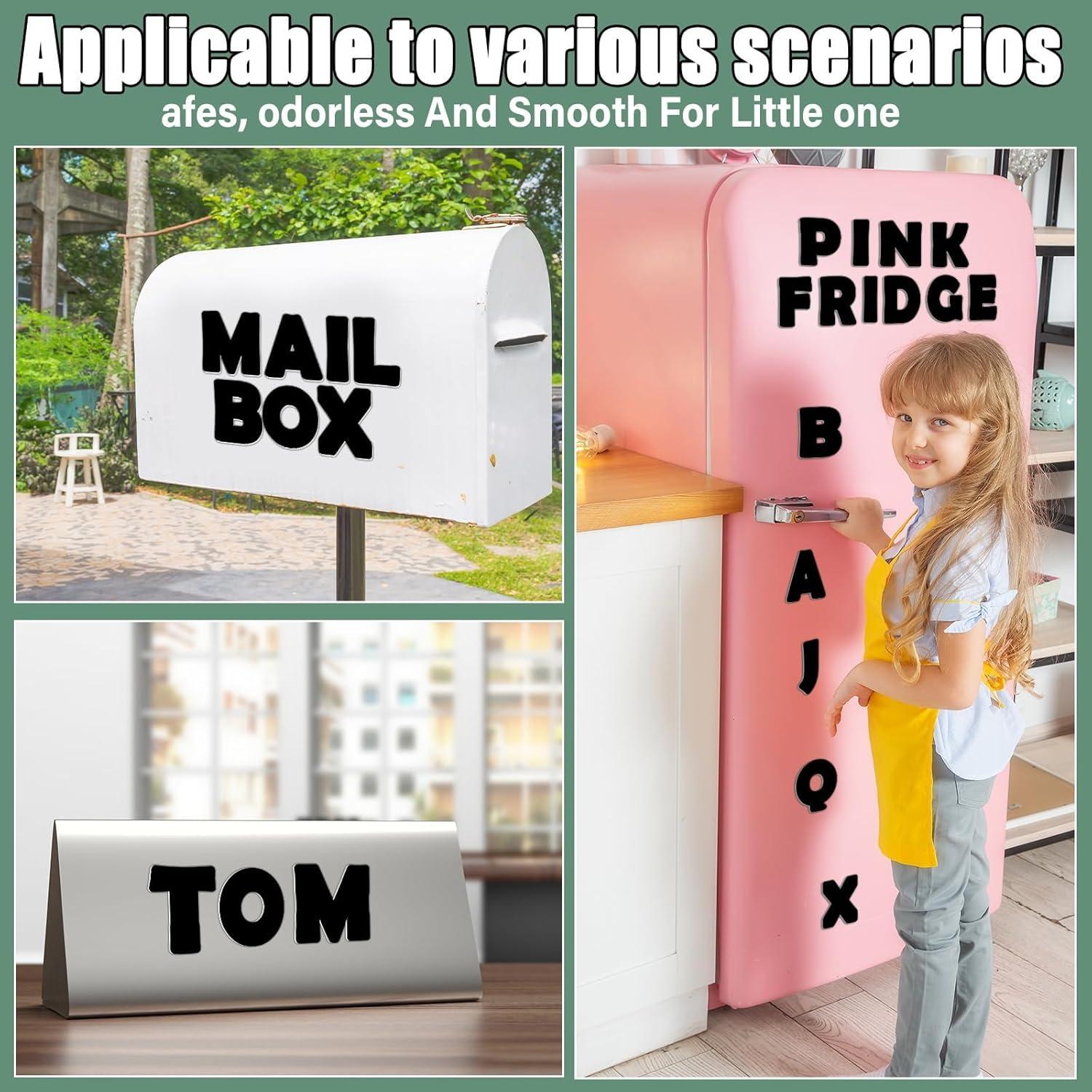 Kit de Letras Magnéticas Negras Qyeahkj 103 Piezas 5 cm