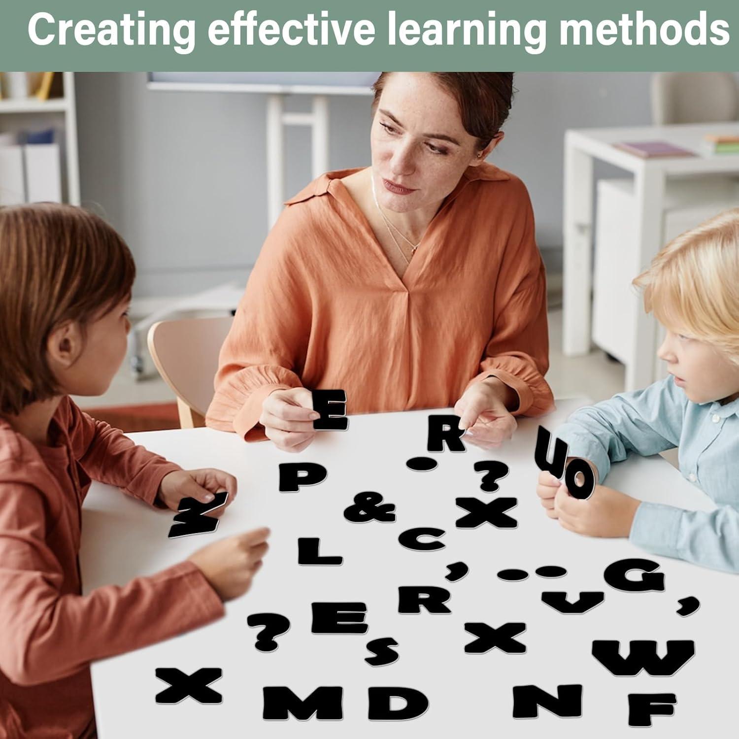 Kit de Letras Magnéticas Negras Qyeahkj 103 Piezas 5 cm