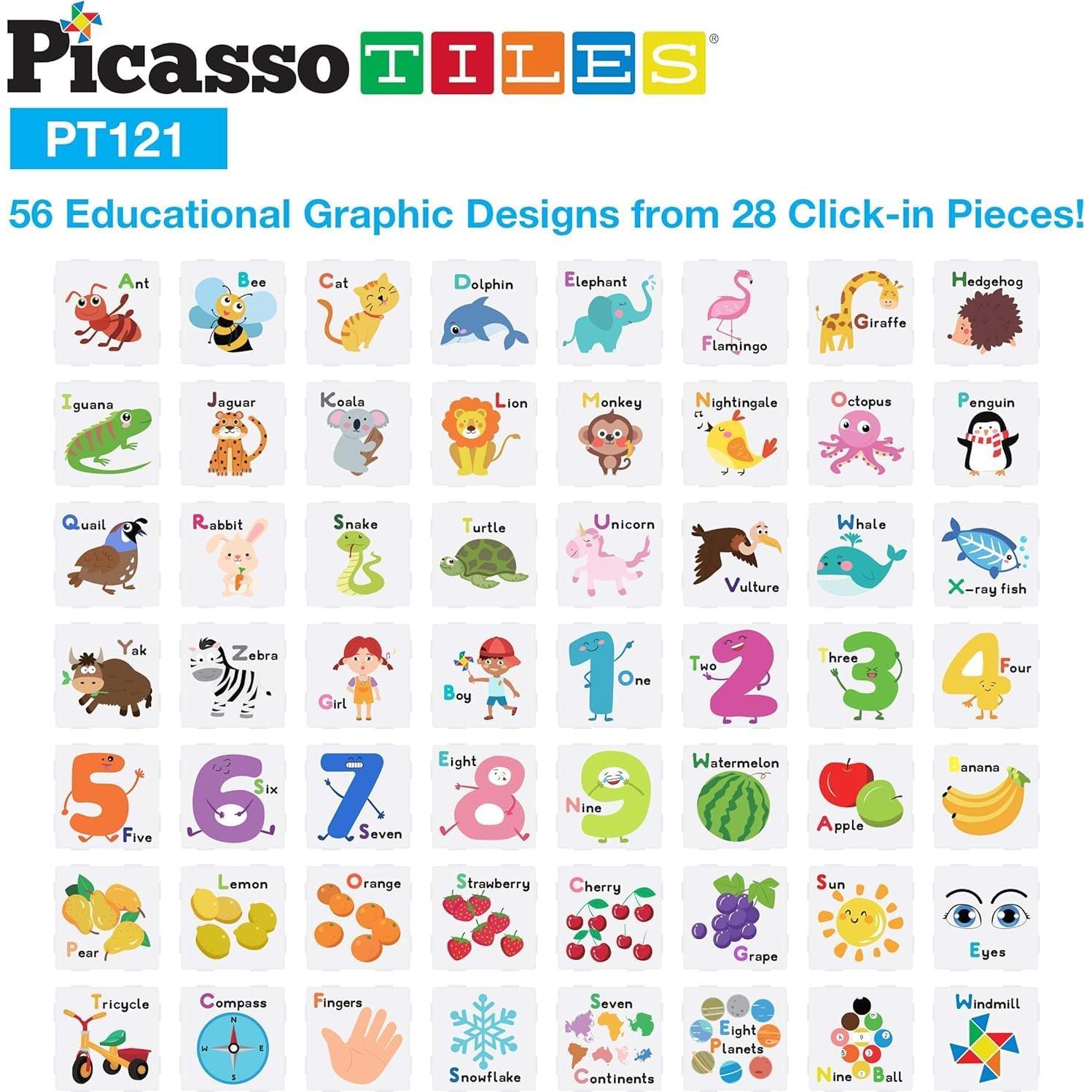 Juego de Construcción Magnético PicassoTiles 121 Piezas