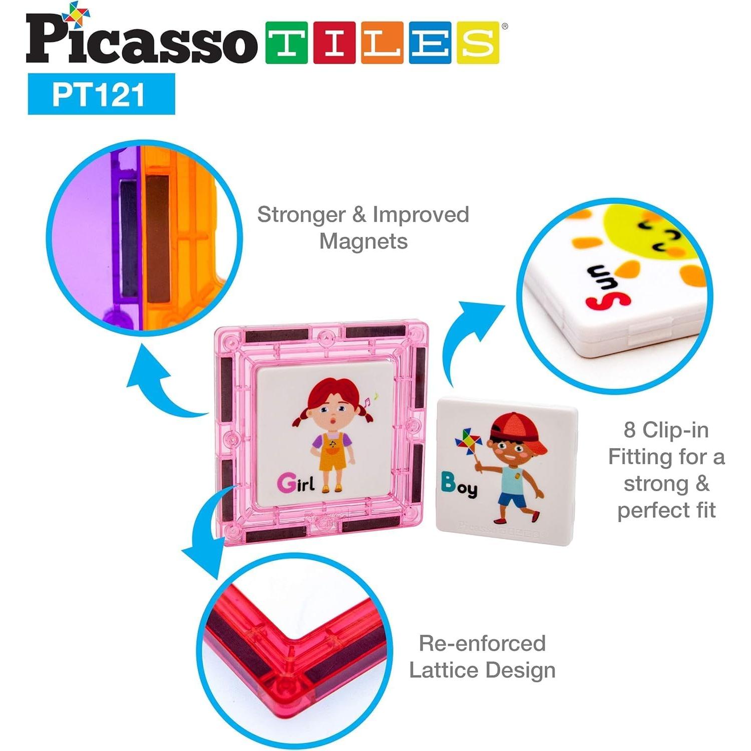 Juego de Construcción Magnético PicassoTiles 121 Piezas