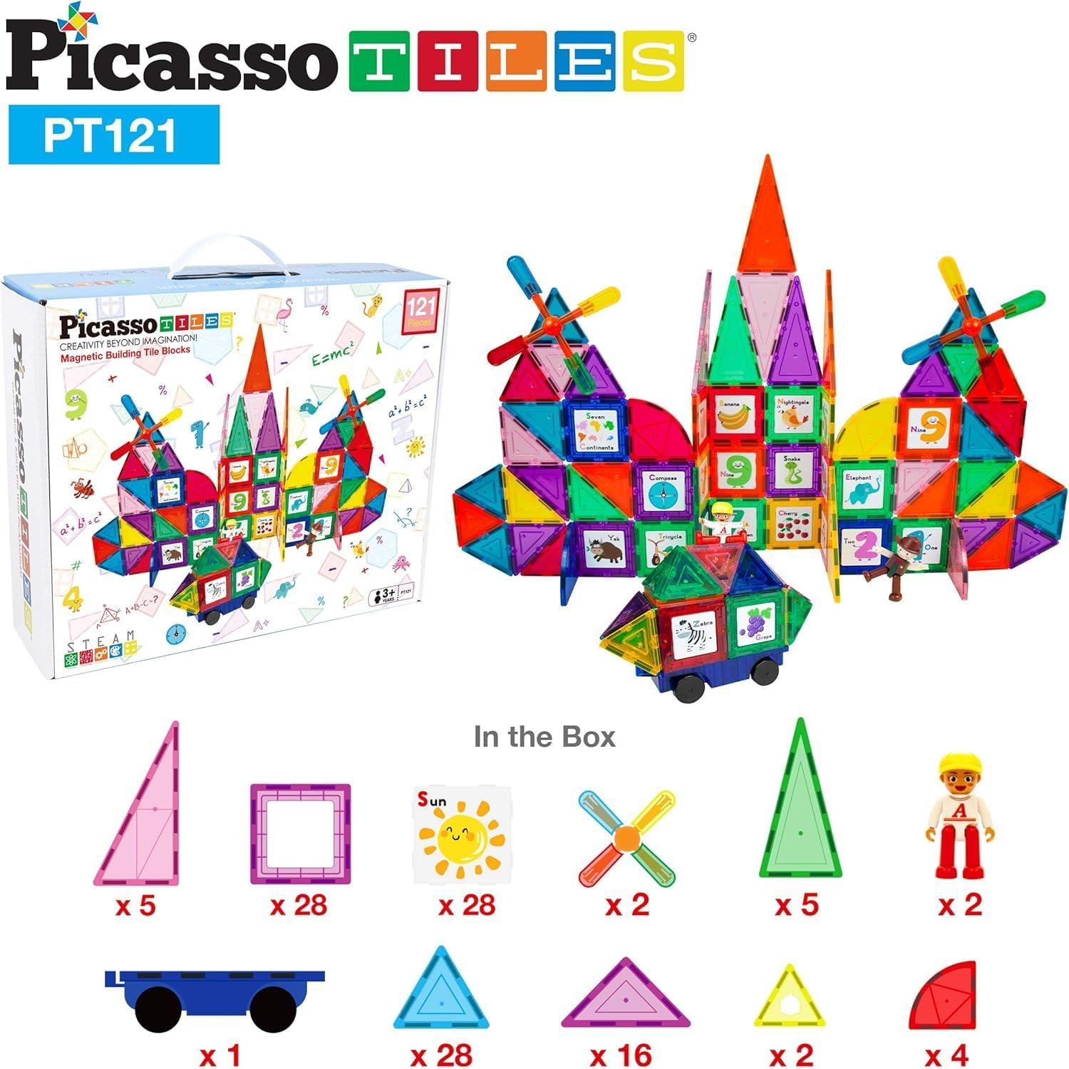 Juego de Construcción Magnético PicassoTiles 121 Piezas