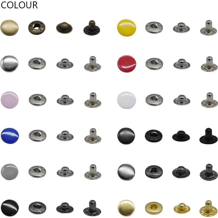 Kit de Broches a Presión Renashed 12 Colores 120 Juegos 12.5mm