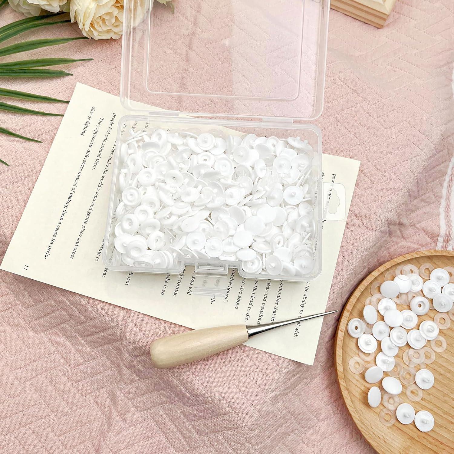 Kit de 120 Botones de Plástico KAM T5 Blancos GTAAOY