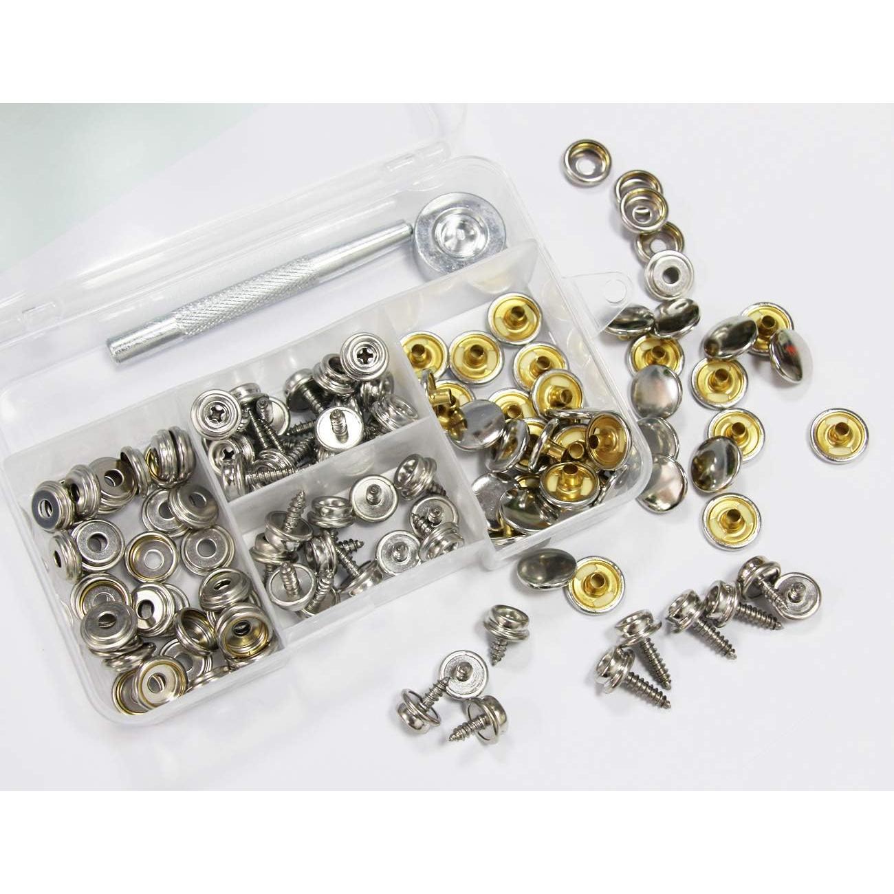 Kit de Broches de Lona Arokimi 120pcs Acero Inoxidable