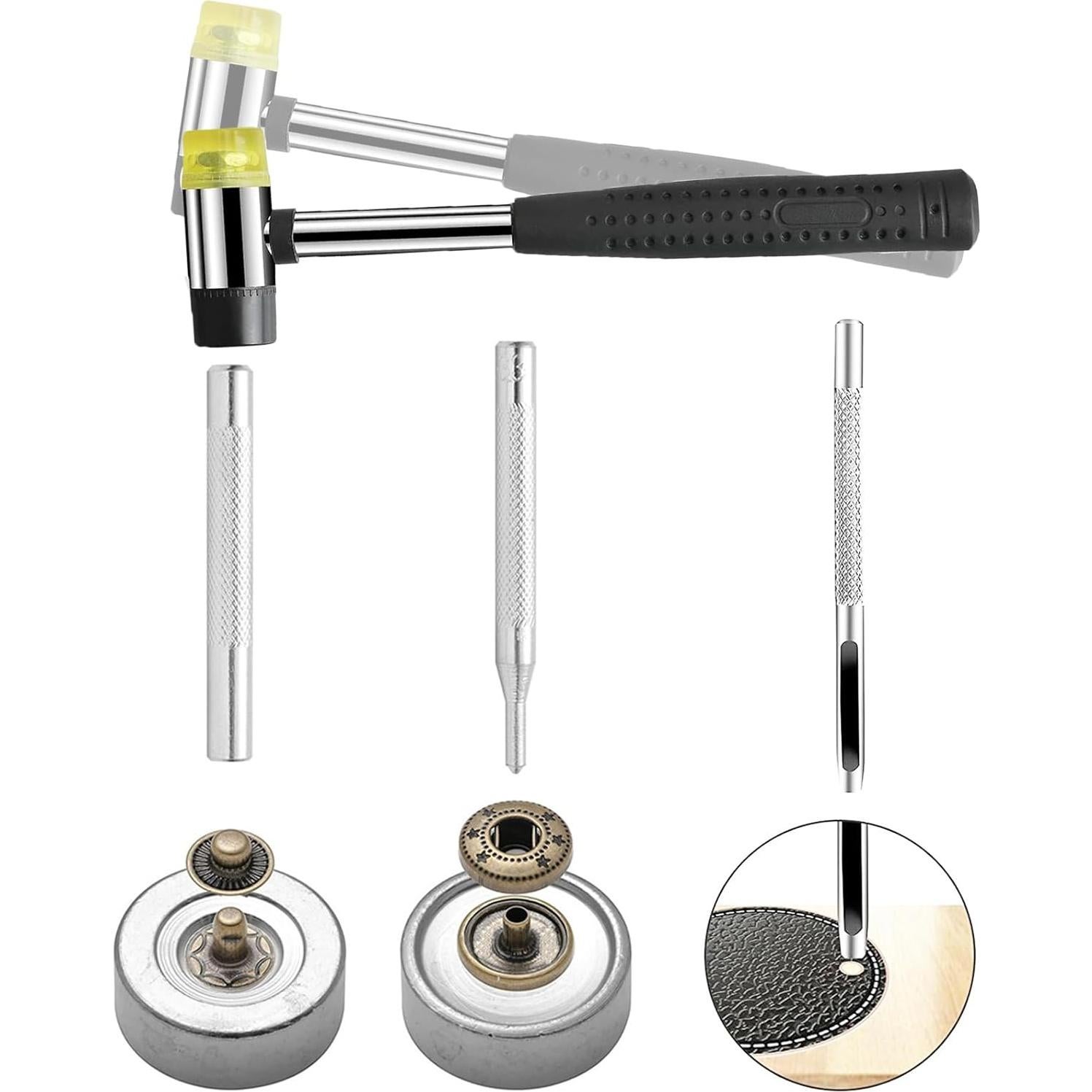 Kit de Sujetadores de Cuero NXTOV 120 Juegos 12.5mm 4 Colores