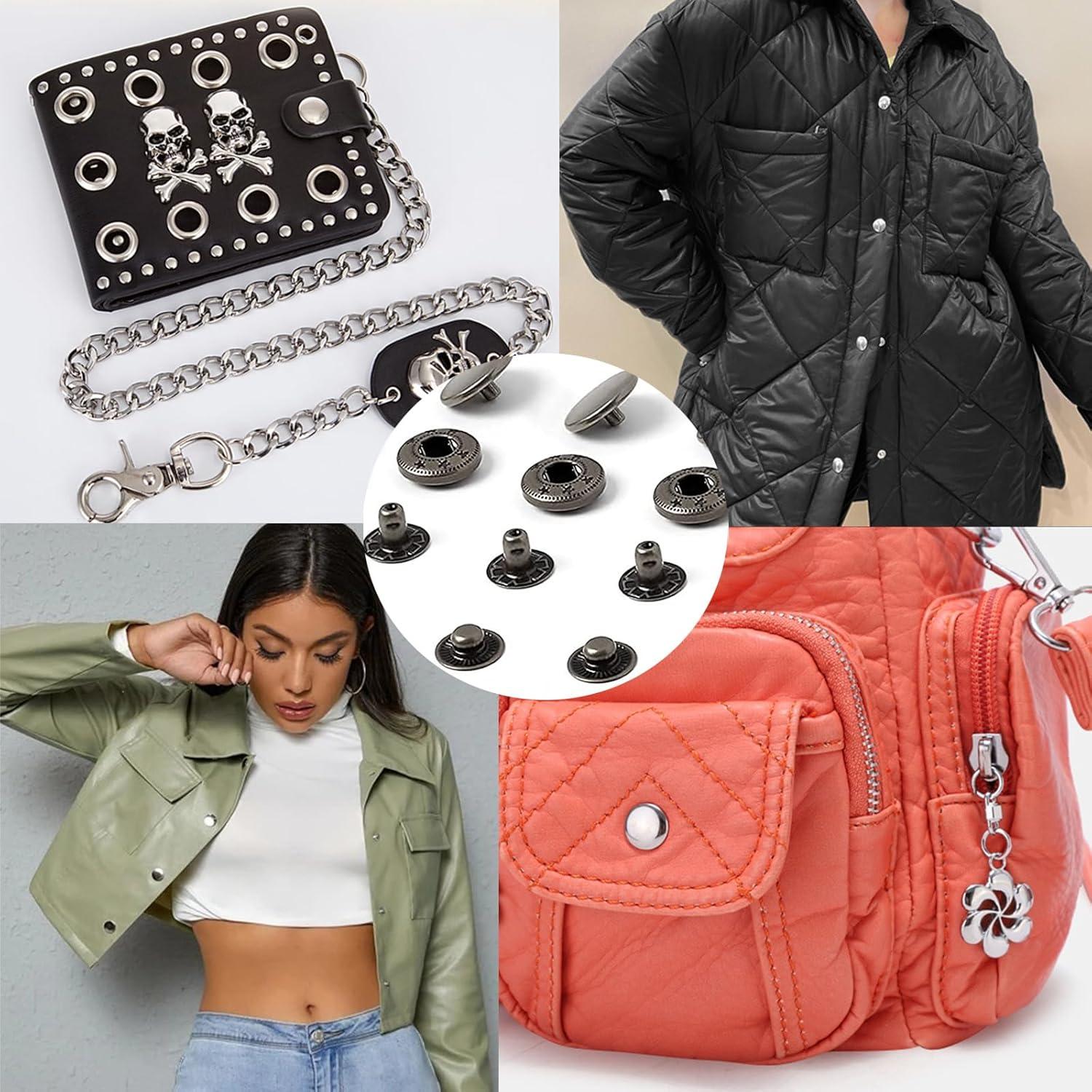 Kit de Sujetadores de Cuero NXTOV 120 Juegos 12.5mm 4 Colores