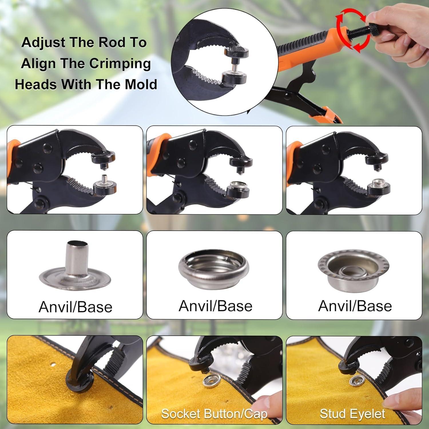 Kit de Herramienta para Botones a Presión SANJIAN 40 Juegos 15mm