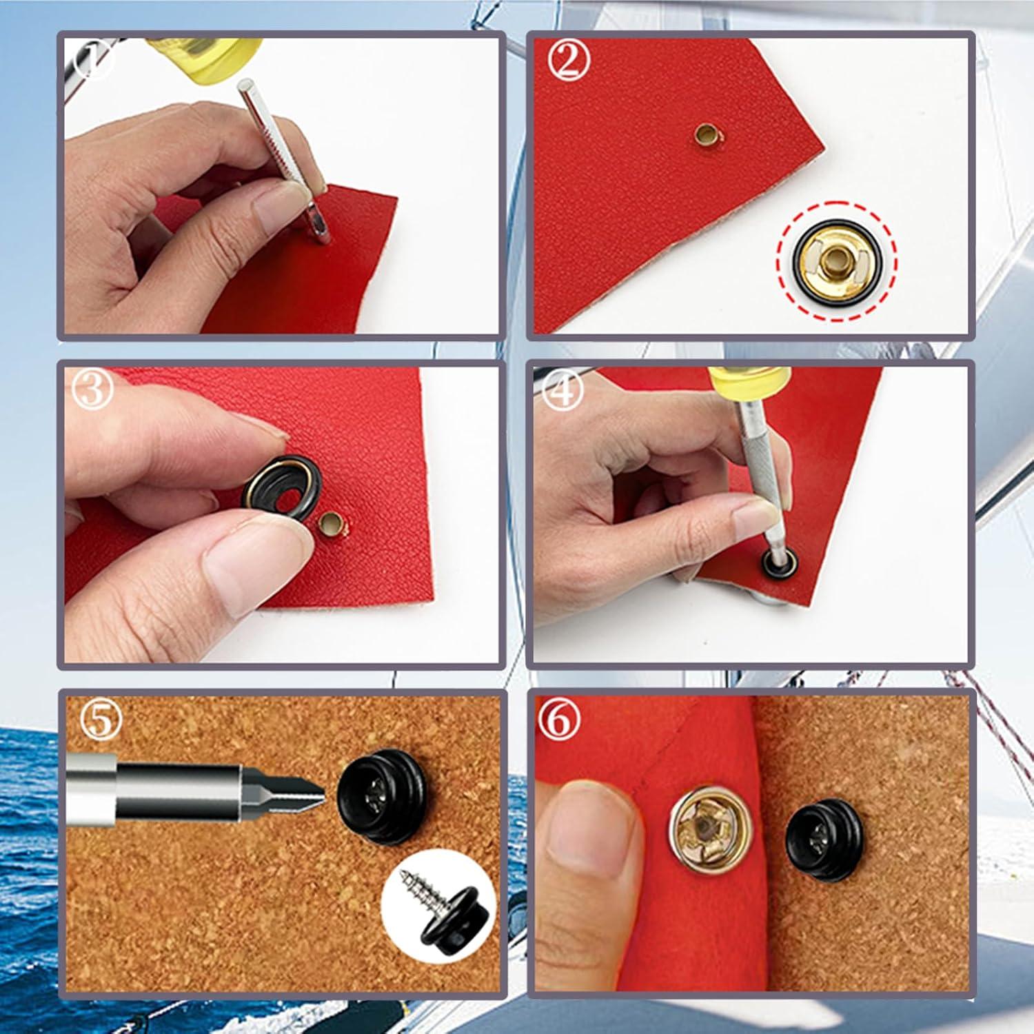 Kit de Botones de Lona 150 Piezas GTAAOY Acero Inoxidable 304