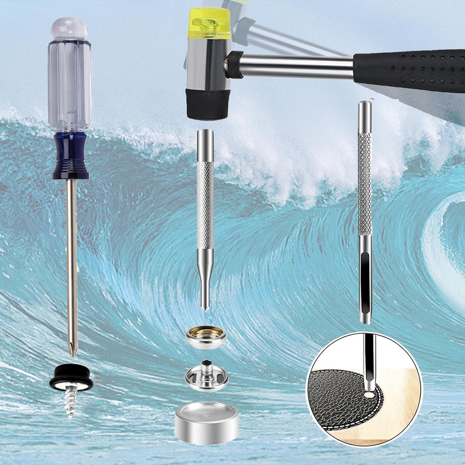 Kit de Botones de Lona 150 Piezas GTAAOY Acero Inoxidable 304