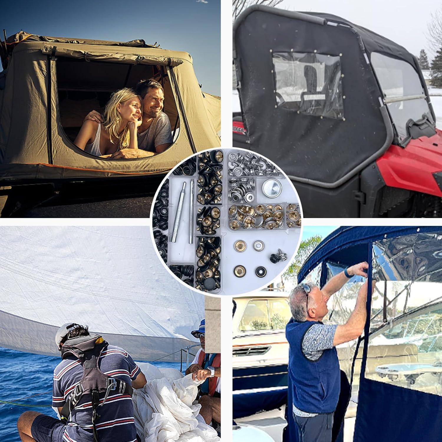 Kit de Botones de Lona 150 Piezas GTAAOY Acero Inoxidable 304