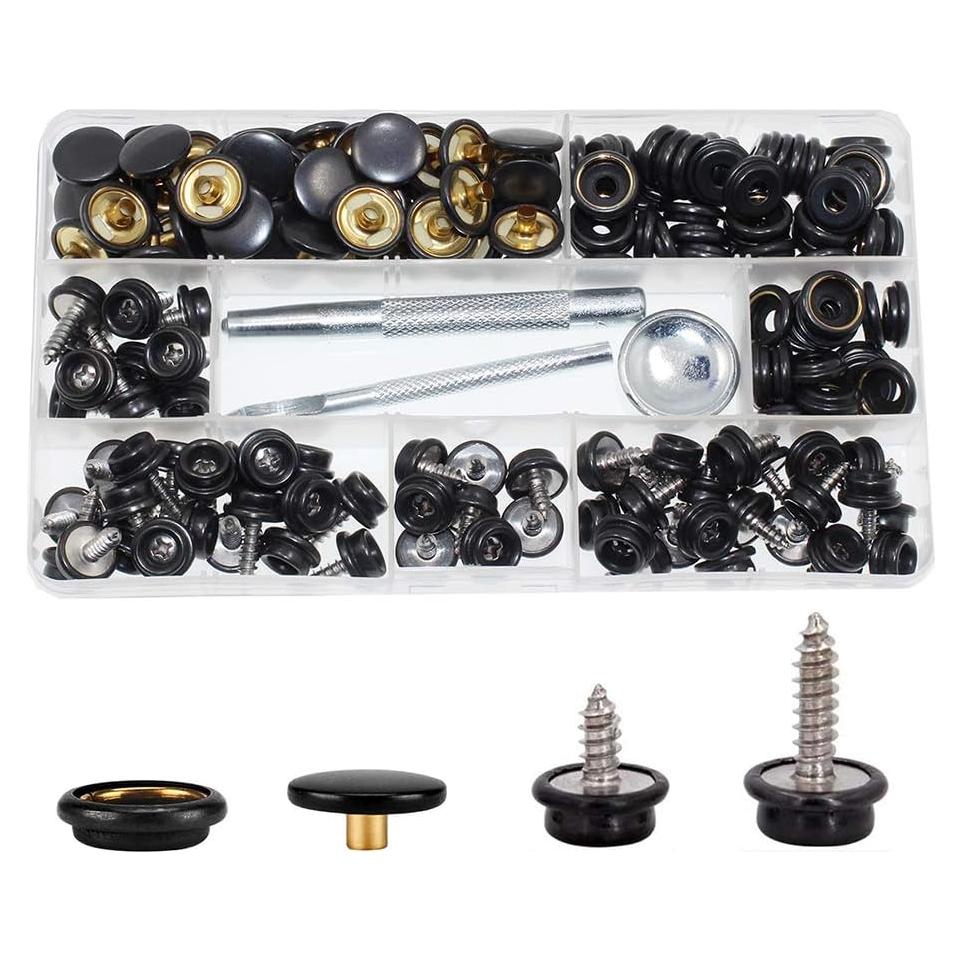 Kit de Botones de Lona 180 Piezas BetterJonny Acero Inoxidable
