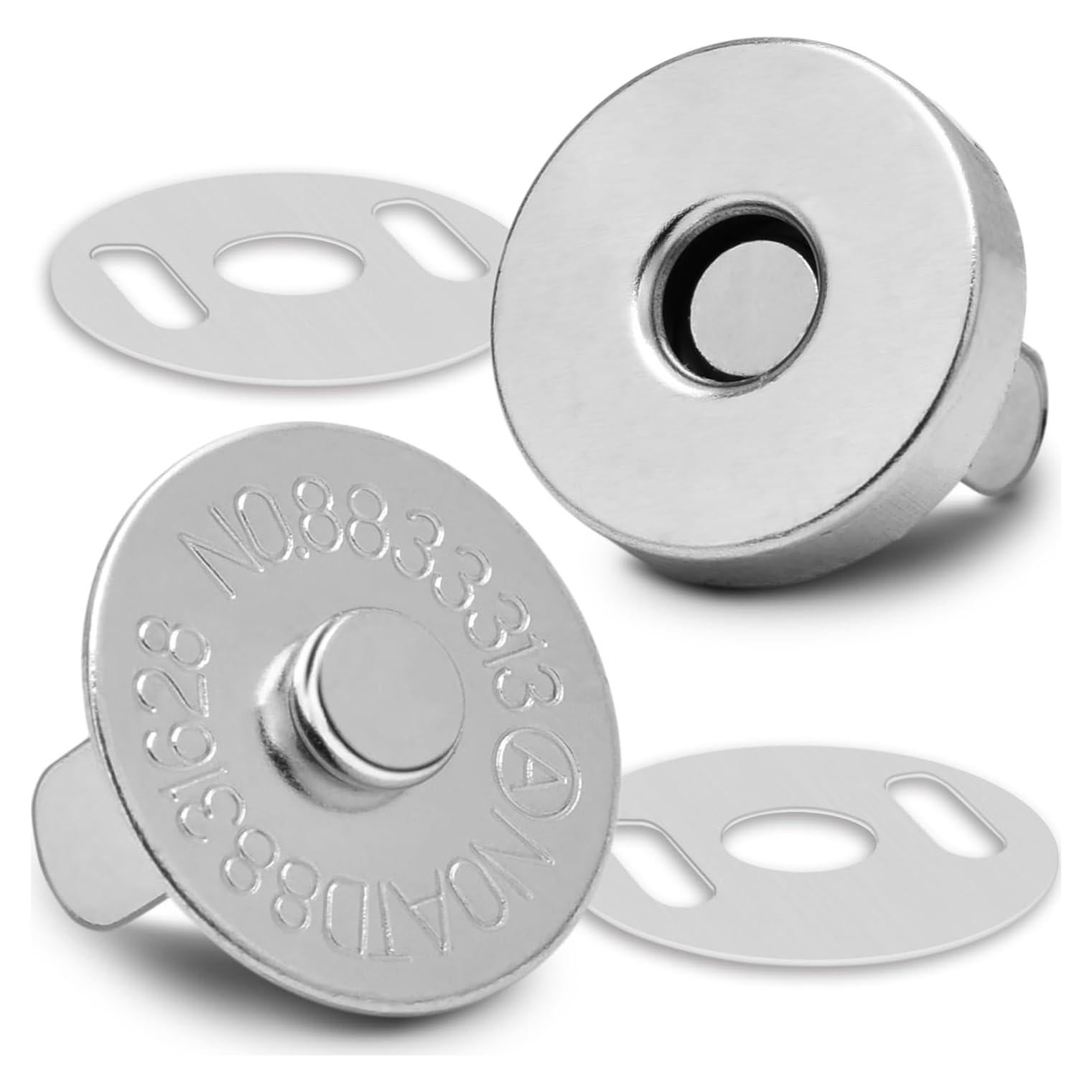 CooBigo 24 Sets Broches Magnéticos 14mm Plateado para Bolsos