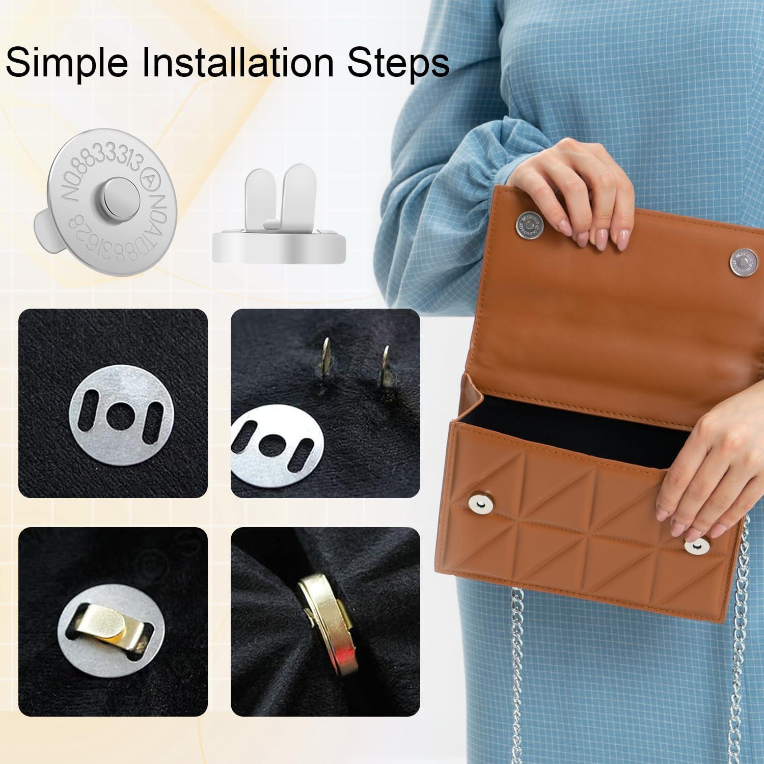 CooBigo 24 Sets Broches Magnéticos 14mm Plateado para Bolsos