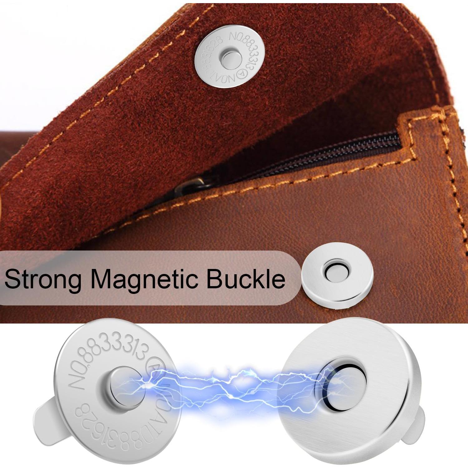 CooBigo 24 Sets Broches Magnéticos 14mm Plateado para Bolsos