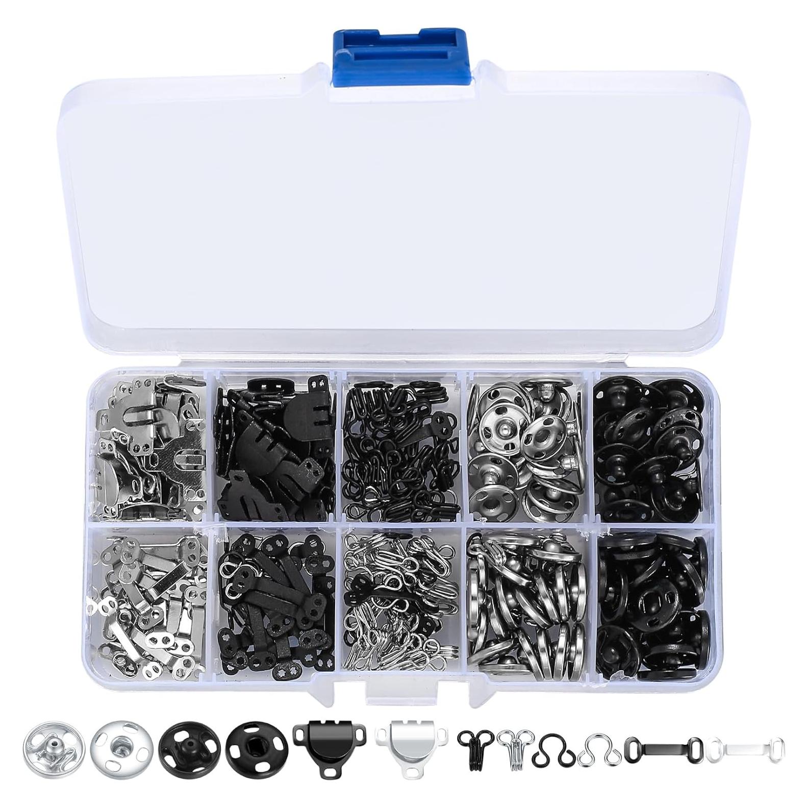 Kit de 200 Ganchos y Ojos de Cierre HexinYigjly para Costura