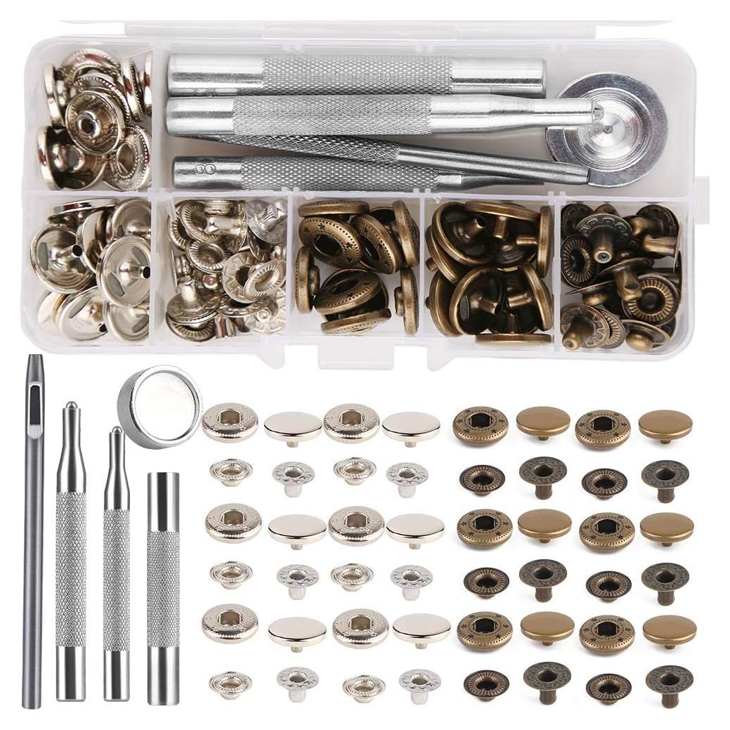 Kit de Botones de Presión QMNNMA Acero Inoxidable 40 Pcs