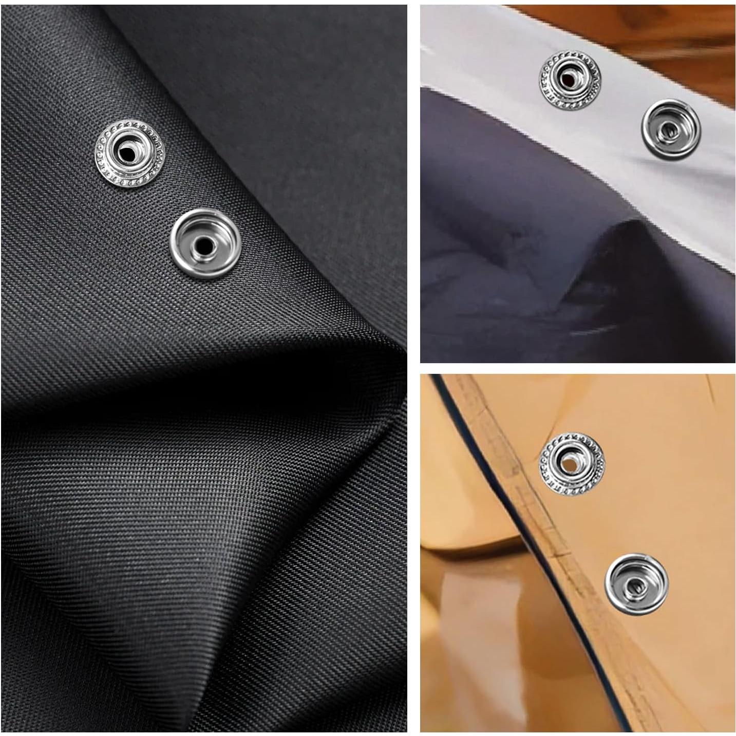 Kit de 160 Botones a Presión Titoe 15mm Acero Inoxidable