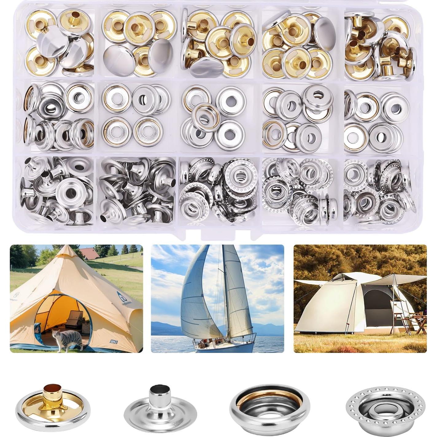 Kit de 160 Botones a Presión Titoe 15mm Acero Inoxidable