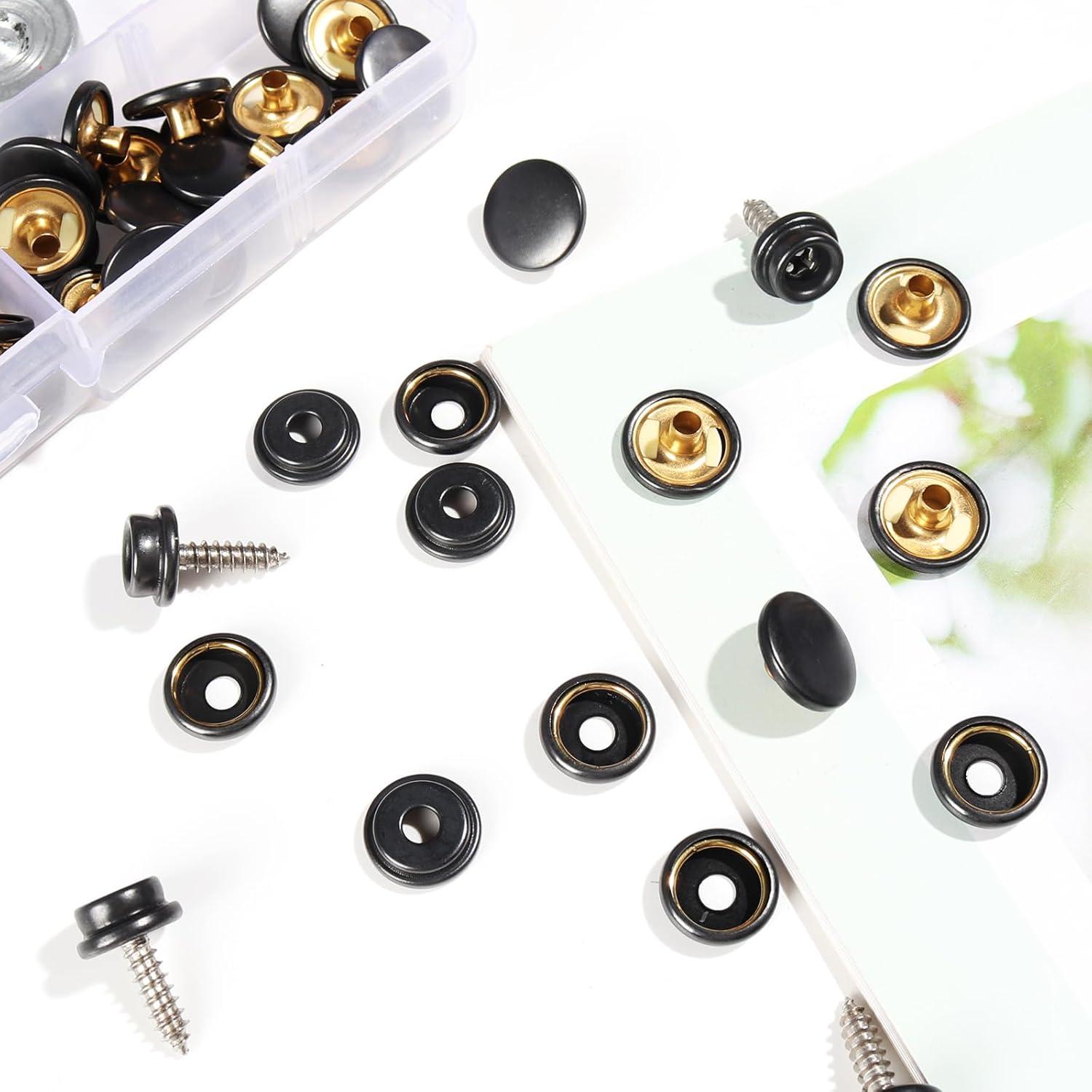 Kit de Botones de Lienzo Weiwei 50 Juegos Acero Inoxidable