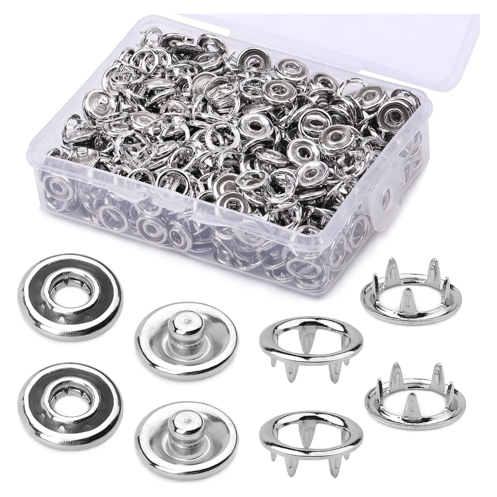 Kit de Botones a Presión TLKKUE 150 Conjuntos 9.5mm Metal