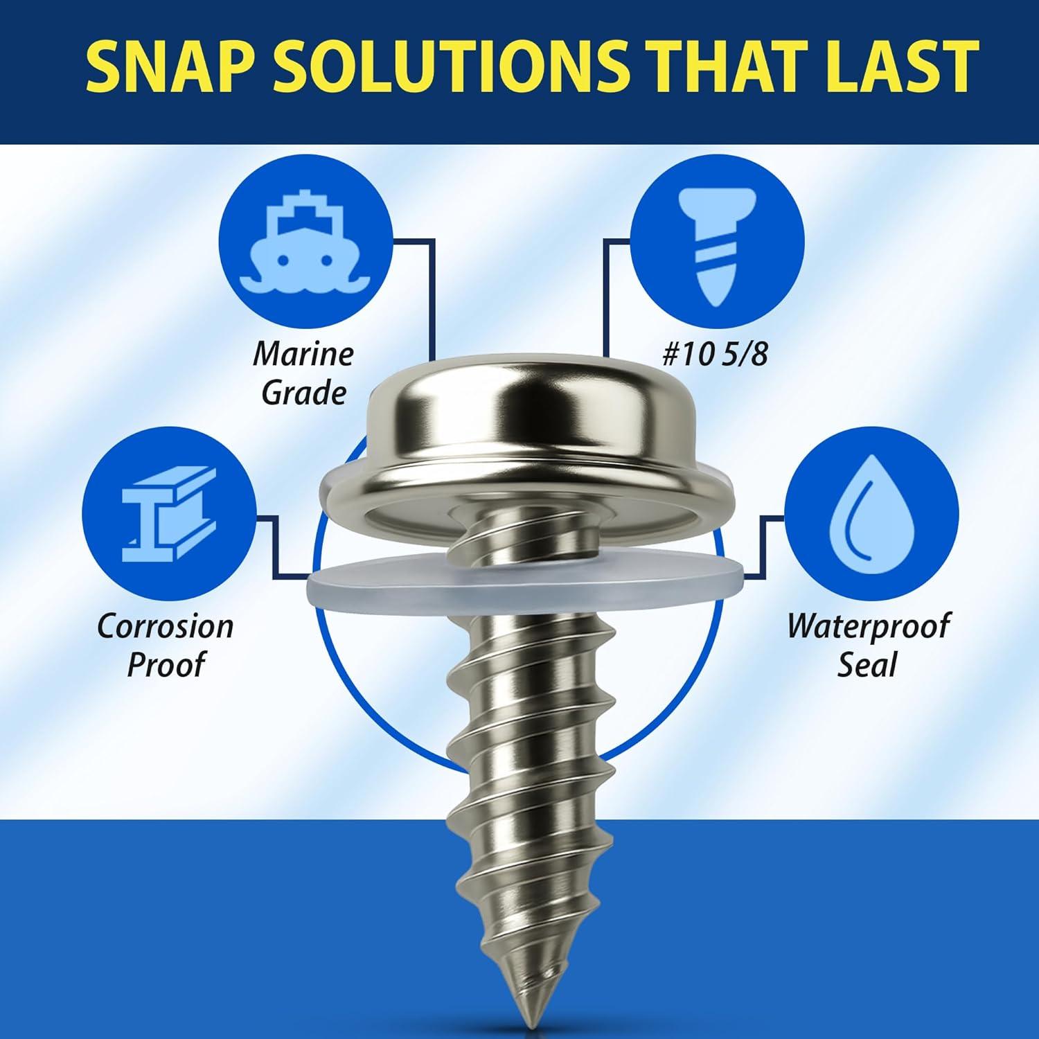 Kit de Tornillos de Acero Inoxidable EZ-Xtend #10 5/8" para Barcos