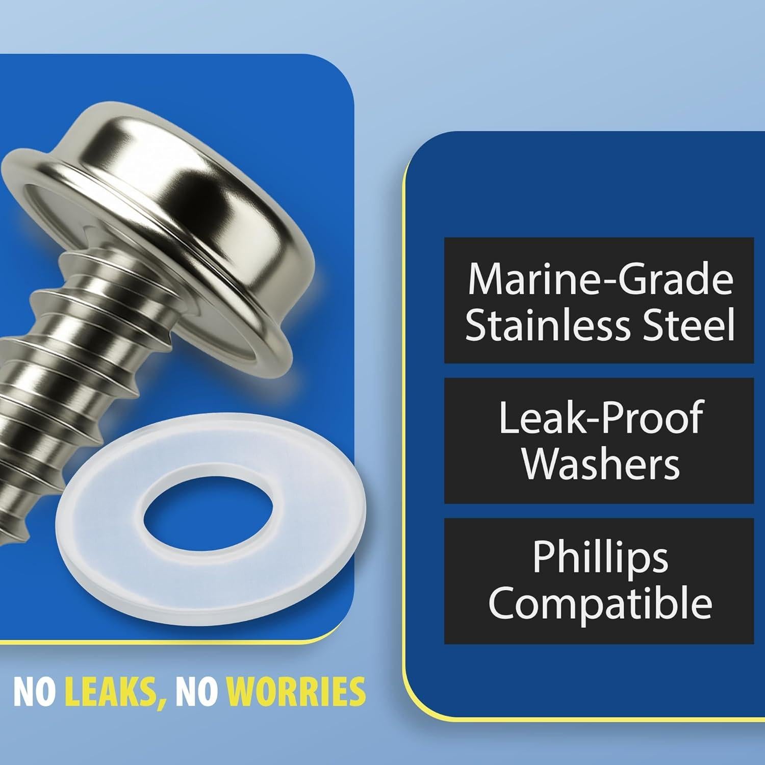 Kit de Tornillos de Acero Inoxidable EZ-Xtend #10 5/8" para Barcos