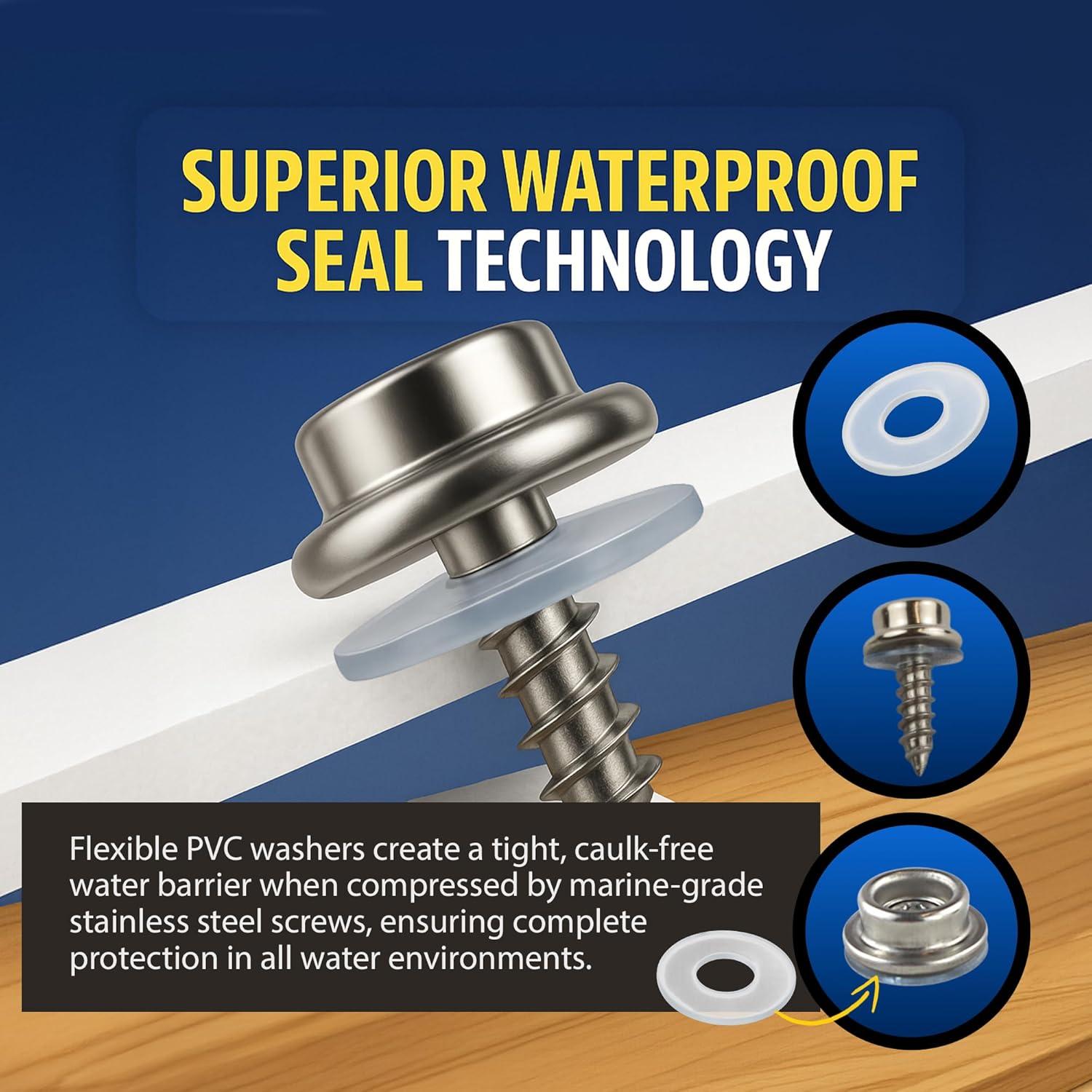 Kit de Tornillos de Acero Inoxidable EZ-Xtend #10 5/8" para Barcos