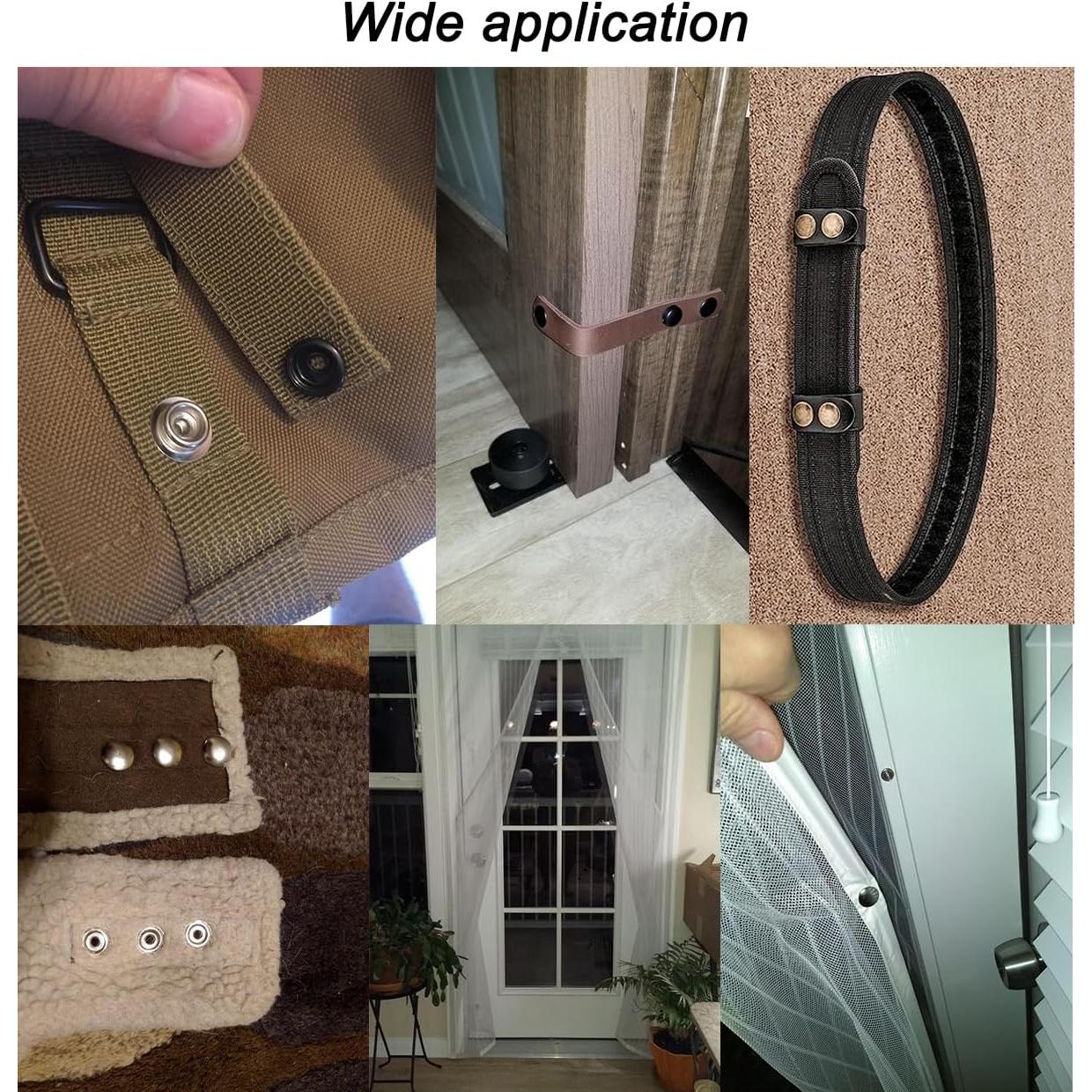 60 Botones de Presión Megoto Acero Inoxidable 12.5mm Negro