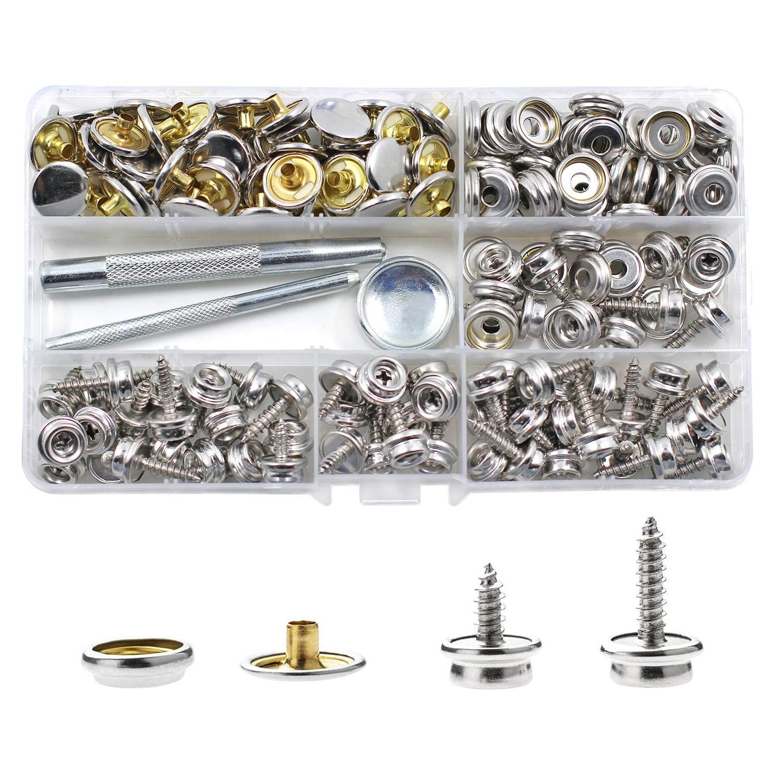 Kit de 180 Botones de Lona BetterJonny con Herramientas de Instalación