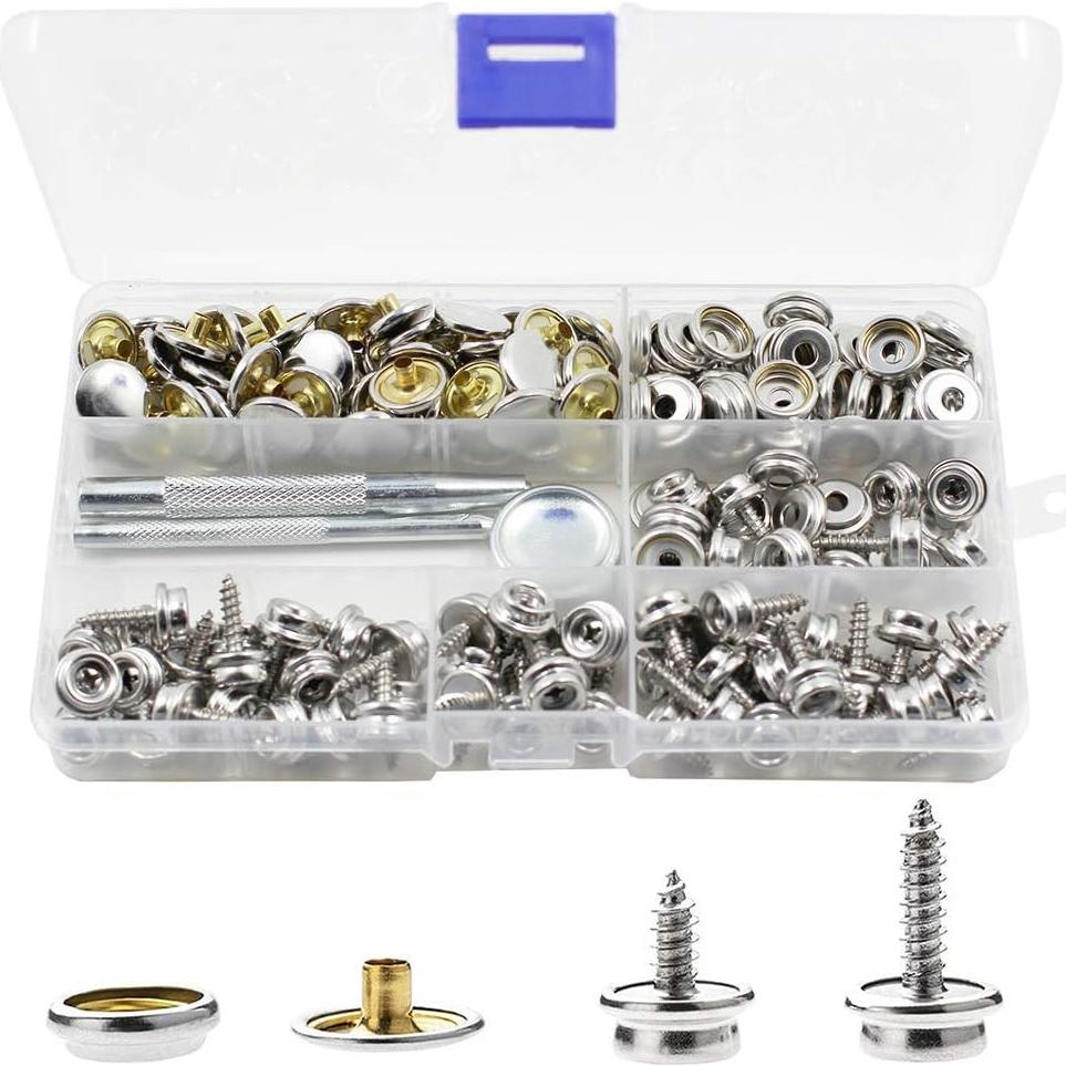 Kit de 180 Botones de Lona BetterJonny con Herramientas de Instalación