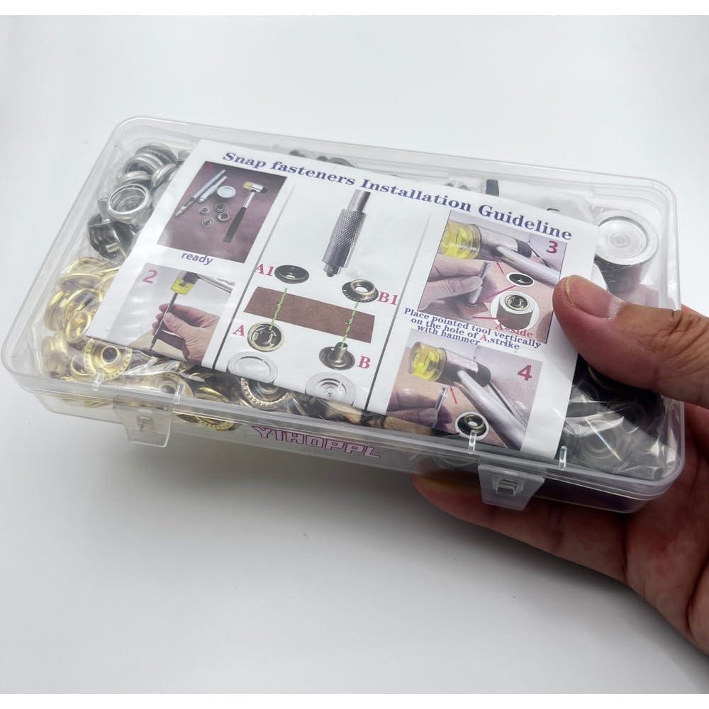 Kit de Sujetadores de Presión de Cuero YIHOPPL 15mm Latón 25 Piezas