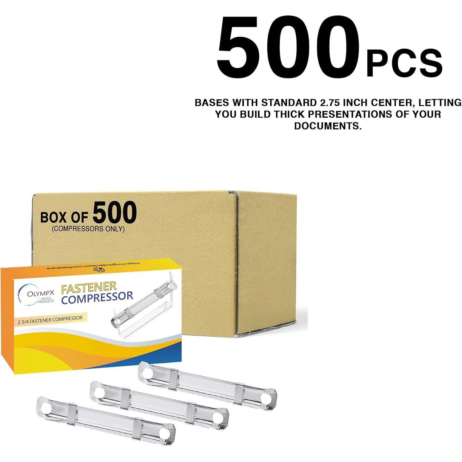 Compresores de Papel Olympx 500 Pcs Acero Plateado 2 Agujeros