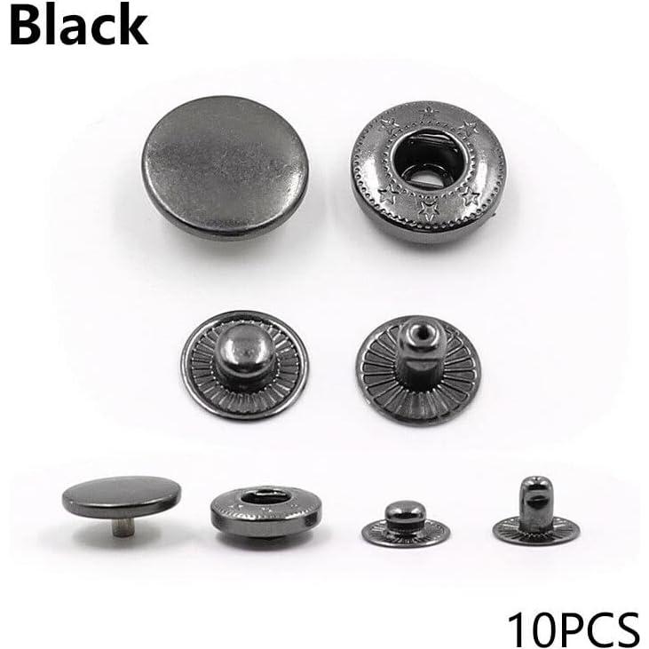 Botones a Presión de Moda Hobby Trendy 15mm Línea 24 Negro